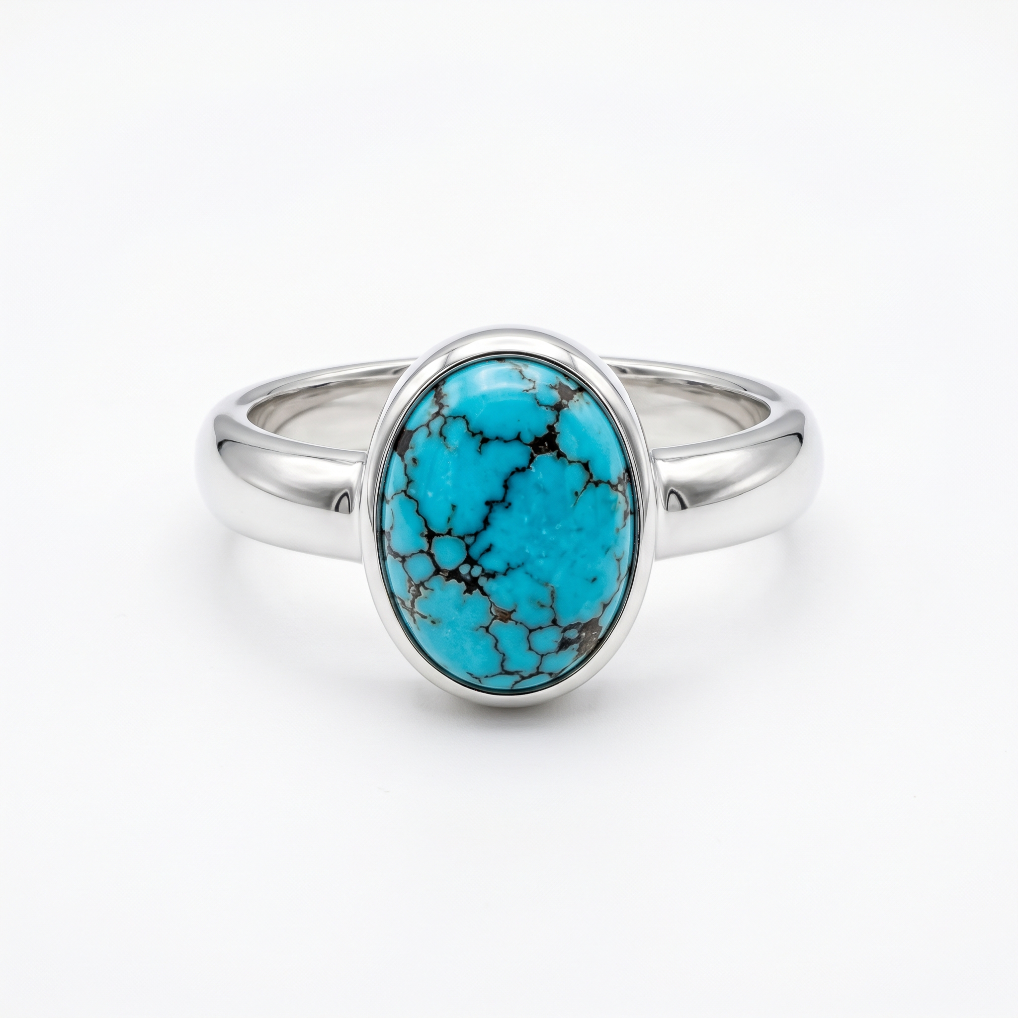Anillo de Plata y Turquesa Natural